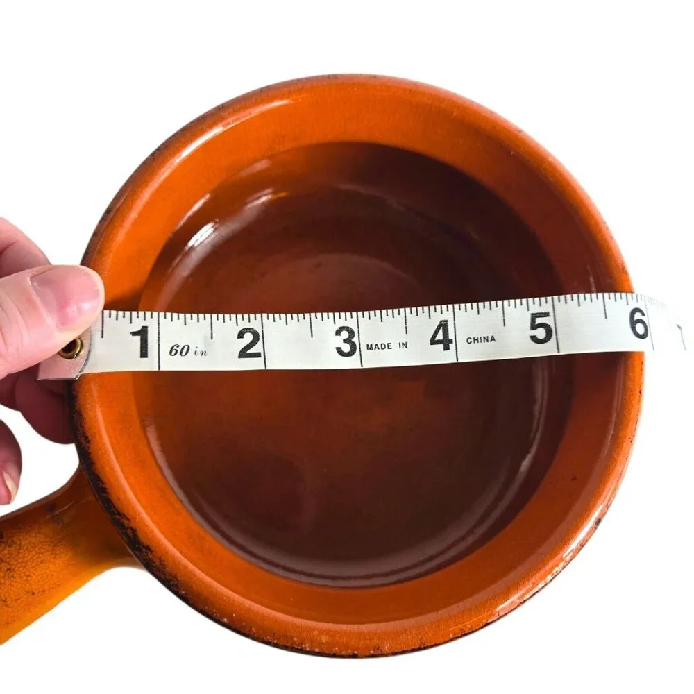 De Silva Orange Casserole Oven Safe Bowl Lid Made Italy‎ Terracotta MCM